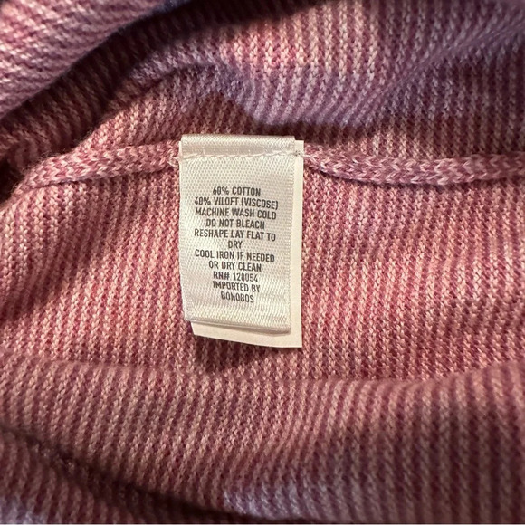 Bonobos Sweater Mens XL Pink Cotton/Viscose   Crewneck Soft Striped Casual(A1 - Picture 9 of 15